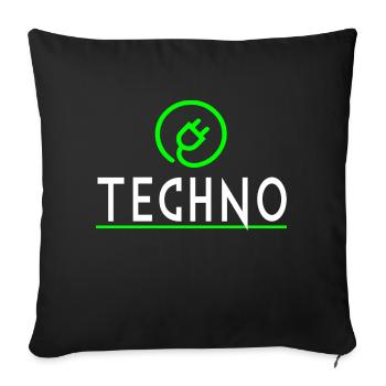 techno - Housse de coussin décorative 45 x 45 cm - noir - Devant