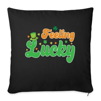 Feeling Lucky St. Patrick's Day - Sofa pillowcase 17,3'' x 17,3'' (45 x 45 cm) - black - Front
