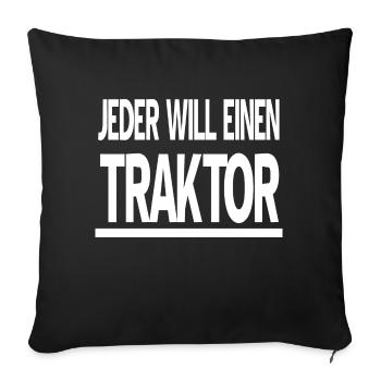 Traktor - Sofakissenbezug 45 x 45 cm - Schwarz - Vorne