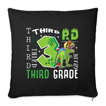 3rd class Dino T-Rex - Sofa pillowcase 17,3'' x 17,3'' (45 x 45 cm) - black - Front