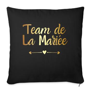 Golden Bride Team - Bride Gift - Sofa pillowcase 17,3'' x 17,3'' (45 x 45 cm) - black - Front