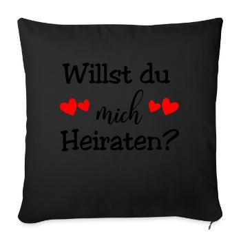 Willst du mich Heiraten - Sofakissenbezug 45 x 45 cm - Schwarz - Vorne