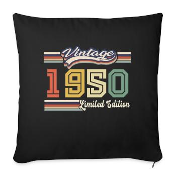 1950 Birthday Gift Awesome Since 1950 Came - Sofa pillowcase 17,3'' x 17,3'' (45 x 45 cm) - black - Front