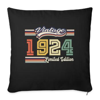 1924 Birthday Gift Awesome Since 1924 Came - Sofa pillowcase 17,3'' x 17,3'' (45 x 45 cm) - black - Front