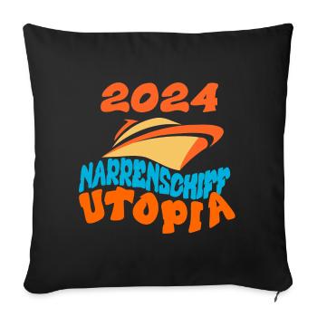 Ship of Fools Utopia, Ostrich Quote - Sofa pillowcase 17,3'' x 17,3'' (45 x 45 cm) - black - Front