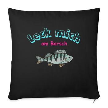 Angler Logo, lustige Sprüche, funshirt - Sofakissenbezug 45 x 45 cm - Schwarz - Vorne