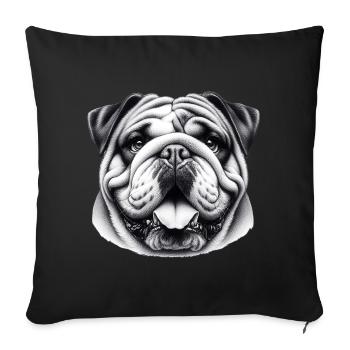 Bouledogue anglais Chien - Housse de coussin décorative 45 x 45 cm - noir - Devant