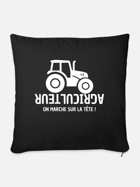 Bauer, Bauer, Bauer, Traktor - Sofakissenbezug 45 x 45 cm - Schwarz