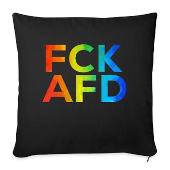 FCK AFD Regenbogen - Sofakissenbezug 45 x 45 cm - Schwarz - Vorne