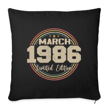 Awesome Since March 1986 Birthday 1986 Gift - Sofa pillowcase 17,3'' x 17,3'' (45 x 45 cm) - black - Front