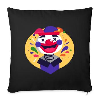 Clown Carnaval Carnaval Costume Parade Célébrer Jester D - Housse de coussin décorative 45 x 45 cm - noir - Devant