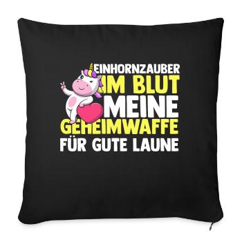 Unicorn - Sofa pillowcase 17,3'' x 17,3'' (45 x 45 cm) - black - Front