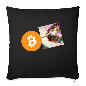 Crypto Creation Hand 6 Bitcoin BTC - Sofa pillowcase 17,3'' x 17,3'' (45 x 45 cm) - black - Front