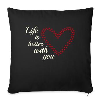 Love Dog Cat - Sofa pillowcase 17,3'' x 17,3'' (45 x 45 cm) - black - Front