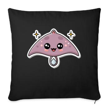 Amoureux des mantas - Housse de coussin décorative 45 x 45 cm - noir - Devant