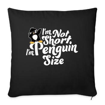 Je ne suis pas court, je suis pingouin taille dabbing dab dance - Housse de coussin décorative 45 x 45 cm - noir - Devant