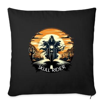 SKULL RIDER : AVENTURE DANS LE DÉSERT SOUS LE COUCHER DU SOLEIL - Housse de coussin décorative 45 x 45 cm - noir - Devant
