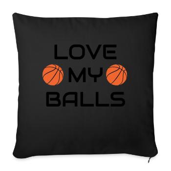 Basketball - Sofa pillowcase 17,3'' x 17,3'' (45 x 45 cm) - black - Front