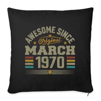 März 1970 Geburtstag Vintage Geschenkidee aus den 1970er Jahren - Sofakissenbezug 45 x 45 cm - Schwarz - Vorne