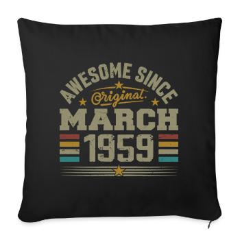 März 1959 Geburtstag Jahrgang 1959 Geschenkidee - Sofakissenbezug 45 x 45 cm - Schwarz - Vorne