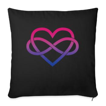 Polyamory Infinity Heart - Bi - Sofa pillowcase 17,3'' x 17,3'' (45 x 45 cm) - black - Front