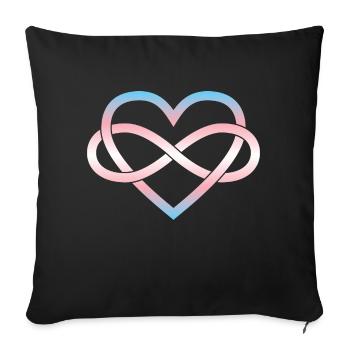 Polyamory Infinity Heart - Trans - Sofa pillowcase 17,3'' x 17,3'' (45 x 45 cm) - black - Front