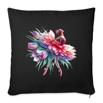 Danseuse de ballet avec tutu - Housse de coussin décorative 45 x 45 cm - noir - Devant