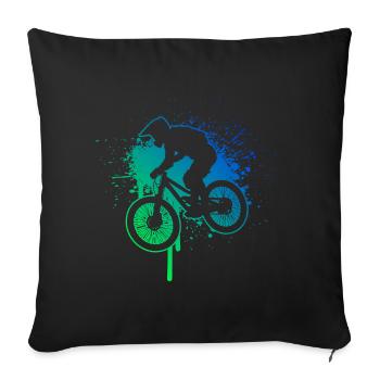 Cyclistes Cyclisme Hommes Cyclisme VTT - Housse de coussin décorative 45 x 45 cm - noir - Devant