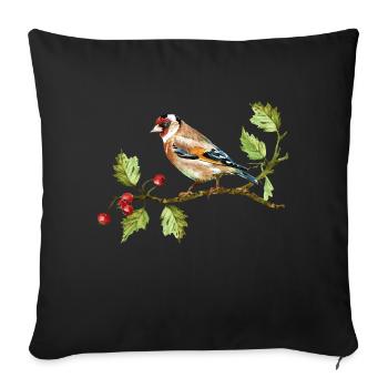 Oiseau coloré - Housse de coussin décorative 45 x 45 cm - noir - Devant