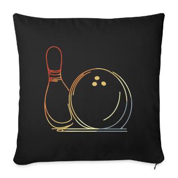 Bowling Ball and Pin Sketch - Sofa pillowcase 17,3'' x 17,3'' (45 x 45 cm) - black - Front