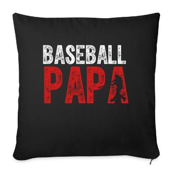 Baseball Papa Grandpa Fans - Sofa pillowcase 17,3'' x 17,3'' (45 x 45 cm) - black - Front