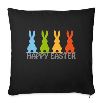 Easter/Ostern - Bo-Grafik - Sofakissenbezug 45 x 45 cm - Schwarz - Vorne