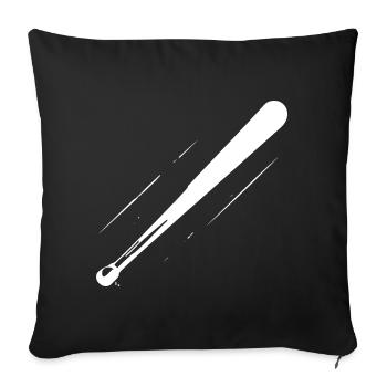 Baseballschläger Zeichnung - Sofakissenbezug 45 x 45 cm - Schwarz - Vorne