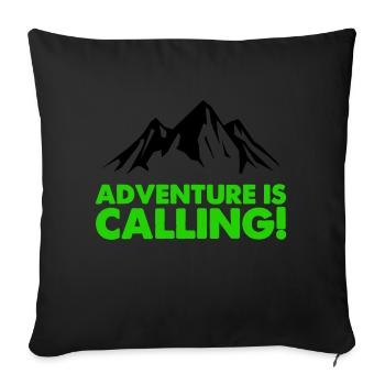 Mountains Adventure - Sofa pillowcase 17,3'' x 17,3'' (45 x 45 cm) - black - Front