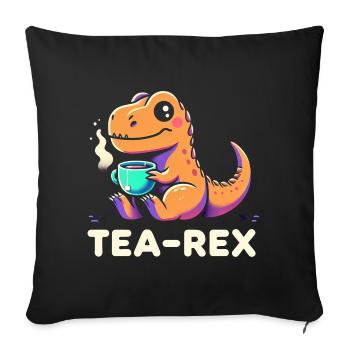 TEA-REX - Thé de dinosaure - Housse de coussin décorative 45 x 45 cm - noir - Devant