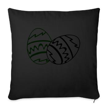 Easter egg - Sofa pillowcase 17,3'' x 17,3'' (45 x 45 cm) - black - Front