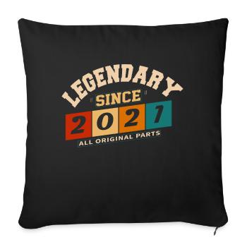 Legendary since 2021 vintage retro anniversary - Sofa pillowcase 17,3'' x 17,3'' (45 x 45 cm) - black - Front