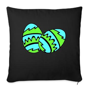 Easter Eggs 02 - Sofa pillowcase 17,3'' x 17,3'' (45 x 45 cm) - black - Front