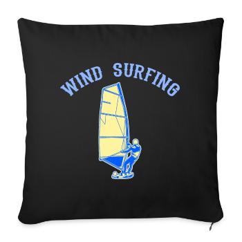Planche à voile - Housse de coussin décorative 45 x 45 cm - noir - Devant