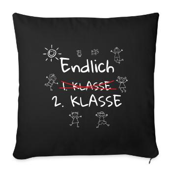 Finally 2nd Grade Schoolchild Second Grade - Sofa pillowcase 17,3'' x 17,3'' (45 x 45 cm) - black - Front