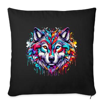 Loup - Housse de coussin décorative 45 x 45 cm - noir - Devant
