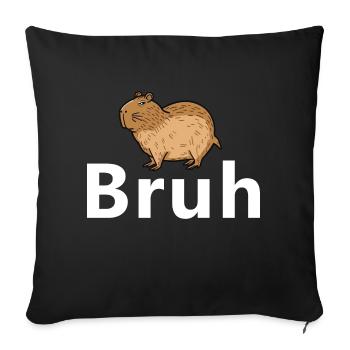 Bruh Capybara - Sofa pillowcase 17,3'' x 17,3'' (45 x 45 cm) - black - Front