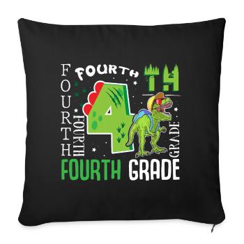 T-Rex Dino de 4e année - Housse de coussin décorative 45 x 45 cm - noir - Devant