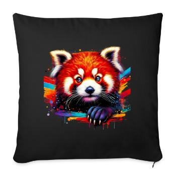 Red panda - Sofa pillowcase 17,3'' x 17,3'' (45 x 45 cm) - black - Front