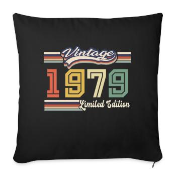 Cadeau D'anniversaire 1979 Génial Depuis 1979 vint - Housse de coussin décorative 45 x 45 cm - noir - Devant