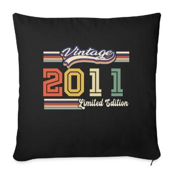 Cadeau D'anniversaire 2011 Génial Depuis 2011 vint - Housse de coussin décorative 45 x 45 cm - noir - Devant