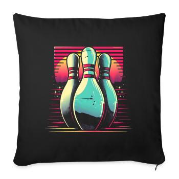 Bowling Synthwave - Sofa pillowcase 17,3'' x 17,3'' (45 x 45 cm) - black - Front