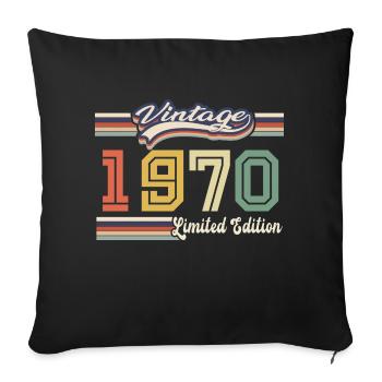 Cadeau D'anniversaire 1970 Génial Depuis 1970 vint - Housse de coussin décorative 45 x 45 cm - noir - Devant