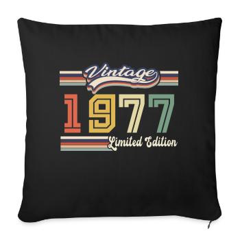 Cadeau D'anniversaire 1977 Génial Depuis 1977 vint - Housse de coussin décorative 45 x 45 cm - noir - Devant