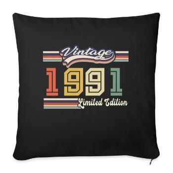 Cadeau D'anniversaire 1991 Génial Depuis 1991 vint - Housse de coussin décorative 45 x 45 cm - noir - Devant